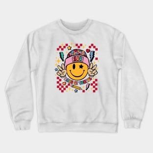 100 Days of School, Groovy 100 Days Of School, School 100th Day, Retro Teacher School.png Crewneck Sweatshirt